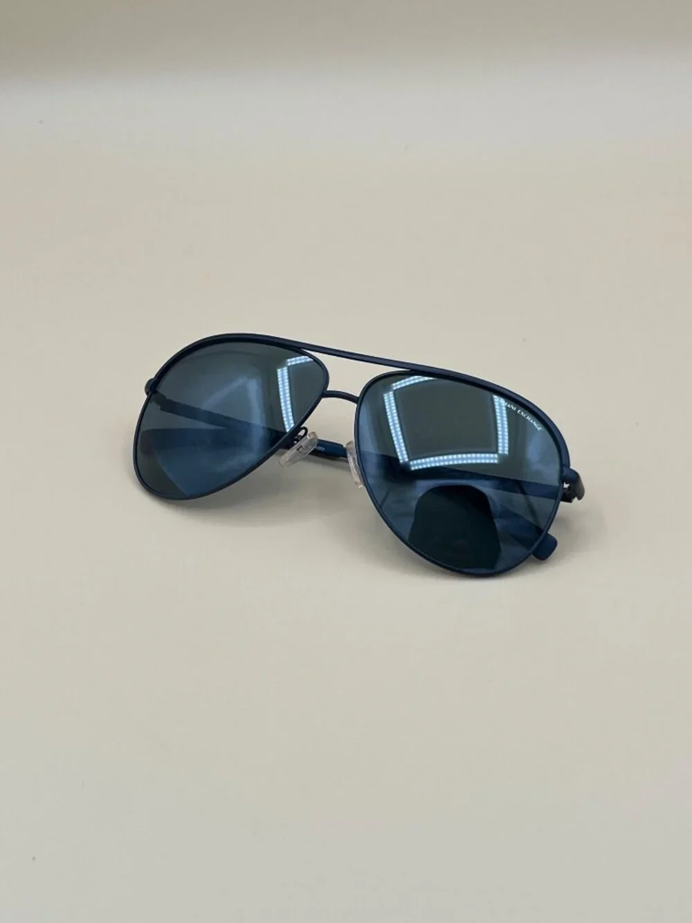Armani Exchange AX2002 Polarized Aviator Sunglasses Navy Blue Frame 61mm